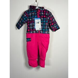 Roxy Kids Plaid and Pink Snowsuit